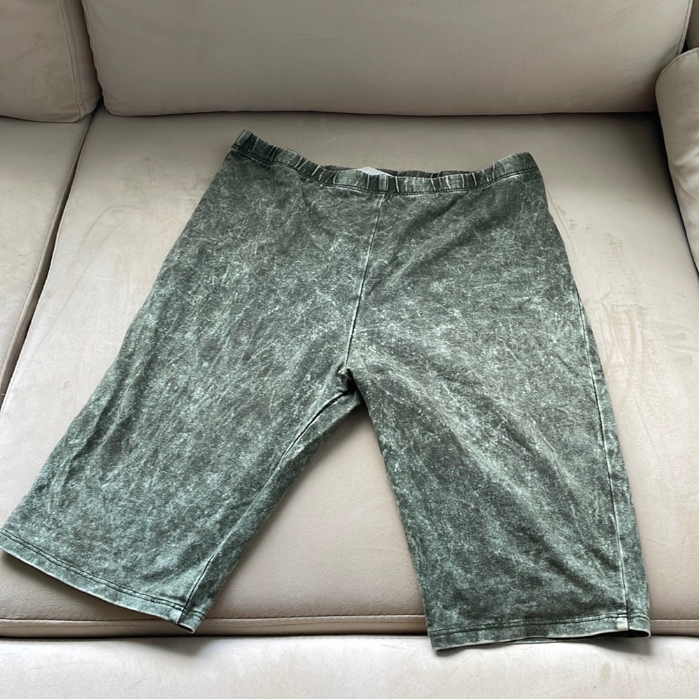 Acid wash biker shorts